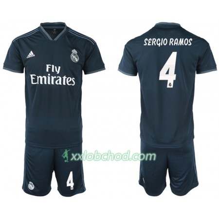 Fotbalové dresy Real Madrid SERGIO RAMOS 4 Dětské Venkovní Dres 2018/19 Krátký Rukáv